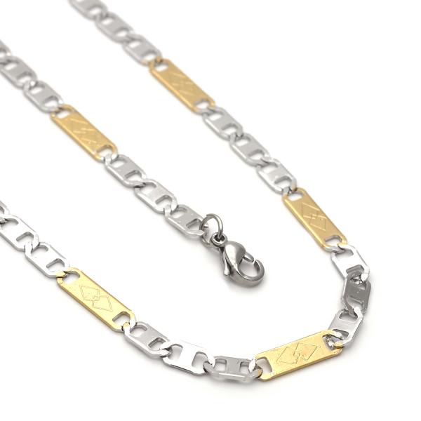 Collar y Pulso 04.113.0047.24 Acero Inoxidable, Diseño de Mariner, Diamantado, Dos Tonos