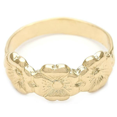 Anillo Elegante 01.32.0045.05 Oro Laminado, Diseño de Flor, Pulido, Dorado