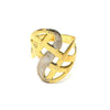 Anillo Elegante 117.010.08 Oro Laminado, Diseño de Torcido, Pulido, Dos Tonos
