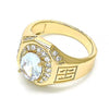 Anillo de Hombre 01.266.0050.10 Oro Laminado, con Zirconia Cubica Blanca y Micro PaveBlanca, Pulido, Dorado
