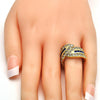 Anillo Multi Piedra 01.99.0100.2.09 Oro Laminado, con Zirconia Cubica Tanzanita y Blanca, Pulido, Dorado