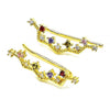 Arete Orejera 02.210.0725.1 Oro Laminado, con Zirconia Cubica Multicolor, Pulido, Dorado