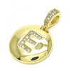 Dije Elegante 05.341.0005 Oro Laminado, Diseño de Iniciales, con Zirconia Cubica Blanca, Pulido, Dorado