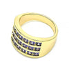 Anillo Multi Piedra 01.346.0017.3.07 Oro Laminado, con Zirconia Cubica Amatista, Pulido, Dorado