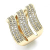 Anillo Multi Piedra 01.346.0016.07 Oro Laminado, con Micro Pave Blanca, Pulido, Dorado