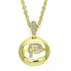 Dije Elegante 05.341.0013 Oro Laminado, Diseño de Iniciales, con Zirconia Cubica Blanca, Pulido, Dorado
