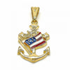 Dije Religioso 03.32.0242 Oro Laminado, Diseño de Ancla, Pulido, Dorado