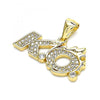 Dije Elegante 05.342.0035 Oro Laminado, con Zirconia Cubica Blanca y Micro PaveBlanca, Pulido, Dorado