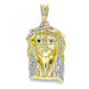Dije Religioso 05.380.0071 Oro Laminado, Diseño de Jesus, con Cristal Blanca y Negro, Pulido, Tricolor
