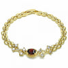 Pulsera Elegante 03.357.0013.2.07 Oro Laminado, con Zirconia Cubica Granate y Blanca, Pulido, Dorado