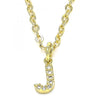 Dije Elegante 05.341.0030 Oro Laminado, Diseño de Iniciales, con Zirconia Cubica Blanca, Pulido, Dorado