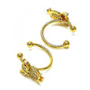 Arete Orejera 02.213.0394 Oro Laminado, Diseño de Buho, con Micro Pave Blanca, Pulido, Dorado