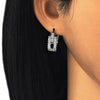 Argolla Pequeña 02.210.0302.7.20 Rodio Laminado, con Zirconia Cubica Zafiro Azul y Blanca, Pulido, Rodinado