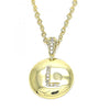 Dije Elegante 05.341.0010 Oro Laminado, Diseño de Iniciales, con Zirconia Cubica Blanca, Pulido, Dorado