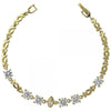 Pulsera Elegante 5.027.009 Oro Laminado, Diseño de Besos y Abrazos, con Zirconia Cubica Blanca, Pulido, Dorado