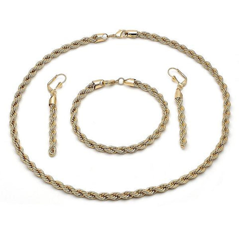 Collar y Pulso 06.372.0065 Oro Laminado, Diseño de Chunky, Pulido, Dorado