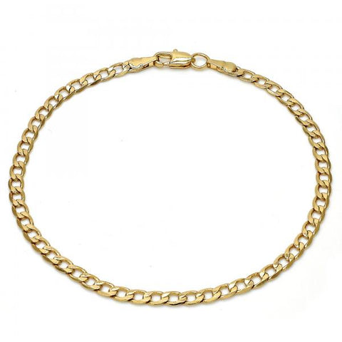 Pulsera Básica 04.242.0025.09GT Tono Dorado, Diseño de Cubana, Pulido, Dorado