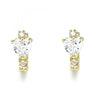 Argolla Huggie 02.210.0647.15 Oro Laminado, Diseño de Corazon, con Zirconia Cubica Blanca, Pulido, Dorado