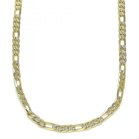 Gargantilla Básica 04.213.0144.16 Oro Laminado, Diseño de Figaro, Pulido, Dorado