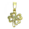 Dije Elegante 5.179.036.1 Oro Laminado, Diseño de Trebol de Cuatro Hojas, Pulido, Dorado