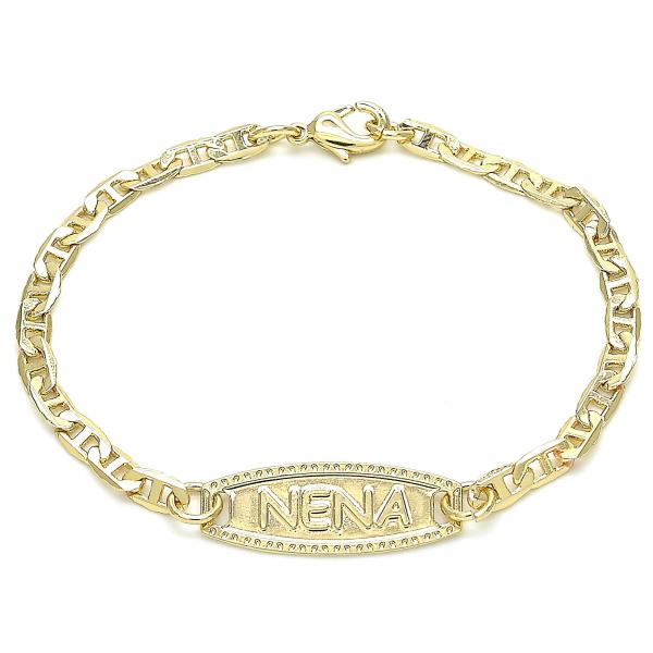 Pulsera con Placa 03.63.2157.06 Oro Laminado, Diseño de Mariner, Pulido, Dorado