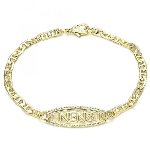 Pulsera con Placa 03.63.2157.06 Oro Laminado, Diseño de Mariner, Pulido, Dorado