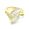 Anillo Multi Piedra 01.283.0016.08 Oro Laminado, con Zirconia Cubica Blanca, Pulido, Dorado