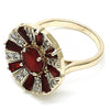 Anillo Multi Piedra 01.210.0100.1.06 Oro Laminado, con Zirconia Cubica Rubi y Blanca, Pulido, Dorado