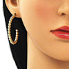 Arete Dormilona 02.385.0001.40 Oro Laminado, Diseño de Bola, Pulido, Dorado
