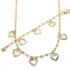 Collar y Pulso 06.63.0203 Oro Laminado, Diseño de Corazon, Pulido, Dorado