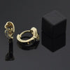 Argolla Huggie 02.165.0006 Oro Laminado, Diseño de Corazon, con Zirconia Cubica Blanca, Pulido, Dorado