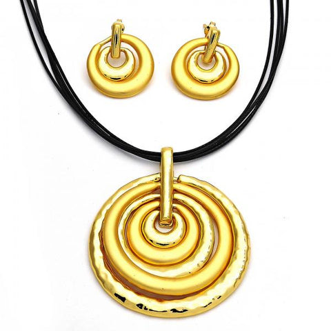 Collar y Arete 06.59.0111.1 Oro Laminado, Pulido, Dorado