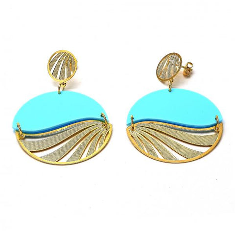 Arete Largo 02.09.0115.1 Oro Laminado, Resinado Acqua, Dorado