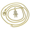 Collares con Dije 04.213.0195.20 Oro Laminado, Diseño de Nina Pequena, Pulido, Dorado
