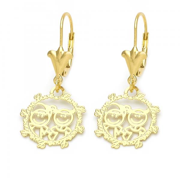 Arete Colgante 02.21.0217 Oro Laminado, Dorado