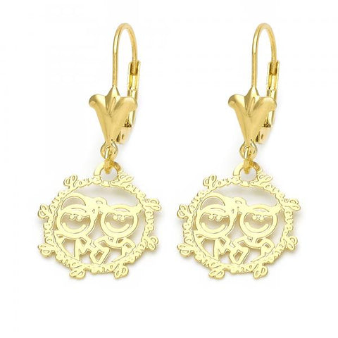 Arete Colgante 02.21.0217 Oro Laminado, Dorado