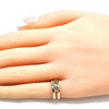 Anillo Infantil 01.233.0016.1 Oro Laminado, con Micro Pave Granate, Pulido, Dorado