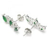 Arete Dormilona 02.371.0007.1 Plata Rodinada, con Zirconia Cubica Verde, Pulido, Rodinado