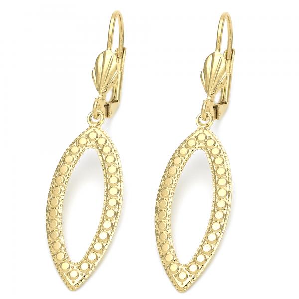 Arete Colgante 5.104.014 Oro Laminado, Diseño de Gota, Dorado