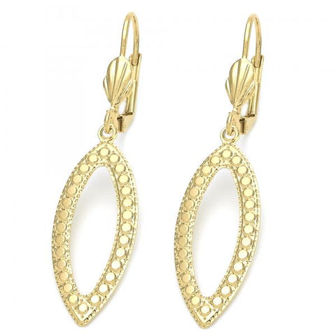 Arete Colgante 5.104.014 Oro Laminado, Diseño de Gota, Dorado