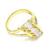 Anillo Multi Piedra 01.283.0024.07 Oro Laminado, con Zirconia Cubica Blanca, Pulido, Dorado