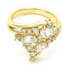 Anillo Multi Piedra 01.221.0006.08 Oro Laminado, con Zirconia Cubica Blanca, Pulido, Dorado