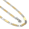 Collar y Pulso 04.113.0041.24 Acero Inoxidable, Diseño de Llave Griega, Diamantado, Dos Tonos