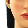 Arete Orejera 02.210.0725 Oro Laminado, con Zirconia Cubica Blanca, Pulido, Dorado
