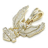 Dije Elegante 05.351.0072 Oro Laminado, Diseño de Aguila, Pulido, Dorado