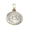 Dije Religioso 05.163.0027.1 Oro Laminado, Diseño de Jesus, Diamantado, Tricolor