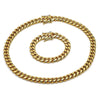 Collar y Pulso 06.116.0040.1 Acero Inoxidable, Diseño de Miami Cubana, Pulido, Dorado