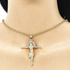 Dije Religioso 05.213.0094 Oro Laminado, Diseño de Jesus, con Cristal Blanca, Pulido, Dorado