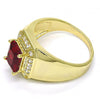 Anillo de Hombre 01.266.0016.11 Oro Laminado, con Zirconia Cubica Granate y Blanca, Pulido, Dorado