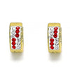 Argolla Huggie 02.230.0074.2.12 Acero Inoxidable, con Cristal Granate y Blanca, Pulido, Dorado